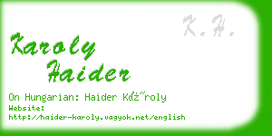 karoly haider business card